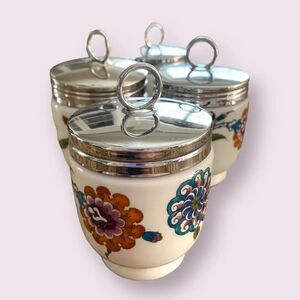 ONE vtg Royal Worcester Palmyra Bride of the Desert Floral Egg Coddler Porcelain